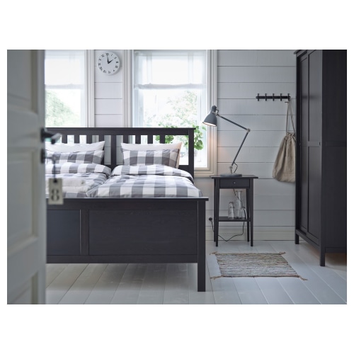 Hemnes bedside outlet table glass top